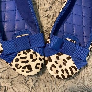 Sperry Blue and White Flats with Bow